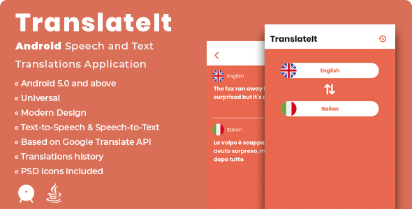 Download TranslateIt – Android Speech and Text Translations Application Nulled 