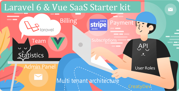 Download SaaSWeb, Laravel 6 & vue SaaS Starter kit Nulled 