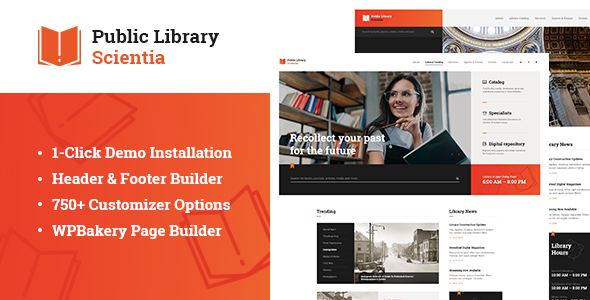 Download Scientia | Public Library & Book Store Education WordPress Theme Nulled 