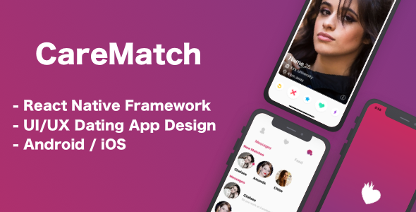 Download CareMatch – Dating Template ( Mobile Application – React Native ) Nulled 