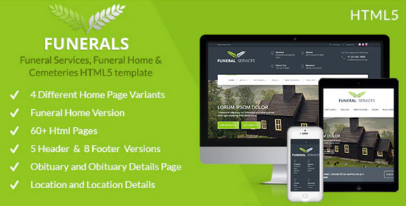 Download Funeral Services & Cemeteries HTML5 Nulled 
