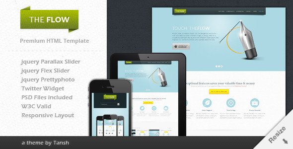 Download The Flow – Responsive One Page App Template Nulled 