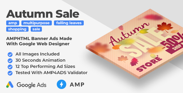 Download Autumn Sale – Shopping Animated AMP HTML Banner Ad Templates (GWD, AMPHTML) Nulled 