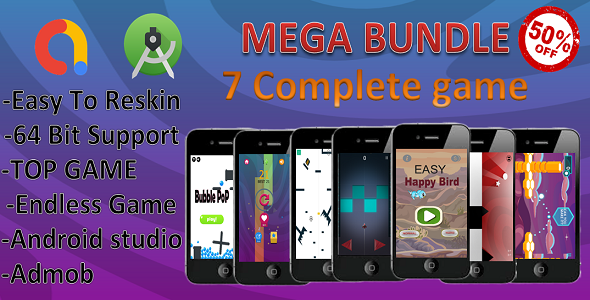 Download 7 Mega Bundle(android studio+admob+ complete game) Nulled 