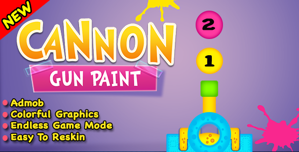 Download Cannon Gun Paint + Best New Game In Android Studio Nulled 