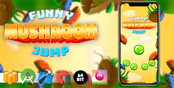 Download Funny Mushroom Jump Android iOS Buildbox Game Template with Several Ads Integrated Nulled 