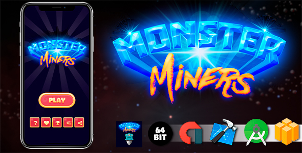 Download Monster Miners Android iOS Buildbox Game Template with Several Ads Integrated Nulled 