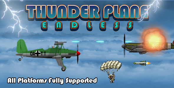 Download Thunder Plane Game capx and html5 Nulled 