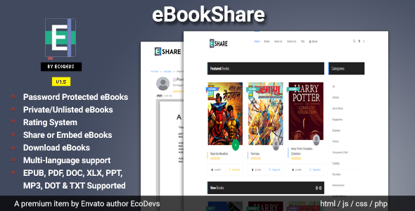 Download eBookShare – eBook hosting and sharing script Nulled 