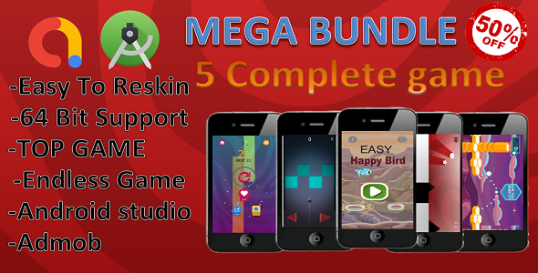 Download 5 complete game bundle .(Android Studio+Admob) MEGA OFFER Nulled 
