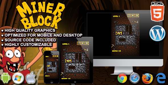 Download Miner Block – HTML5 Puzzle Game Nulled 