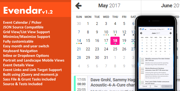 Download Evendar – Event Calendar/Picker Nulled 