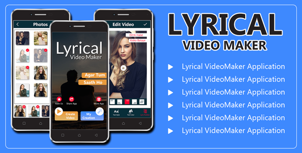 Download Lyrical Video Status maker , android app source code Nulled 