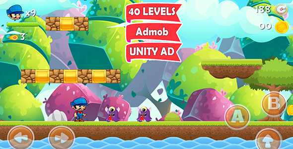 Download Super World Adventure  Platformer Complete Unity Game Nulled 
