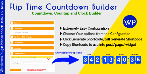 Download Flip Time Countdown Builder – Responsive Countdown Countup and Clock Builder for WordPress Nulled 
