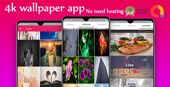 Download 4k wallpaper Android app + admob Nulled 