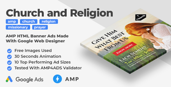 Download Church and Religion Animated AMP HTML Banner Ad Templates (GWD) Nulled 