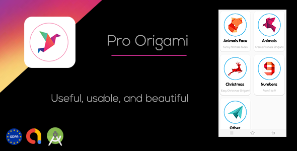 Download Pro Origami – Step By Step Instructions Template (Android Studio – GDPR – Admob) Nulled 