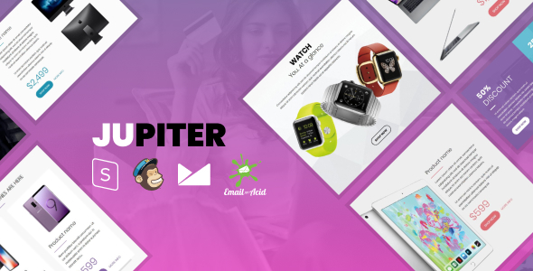 Download Jupiter – E-commerce Responsive Email Template with MailChimp Editor, StampReady & Online Builder Nulled 