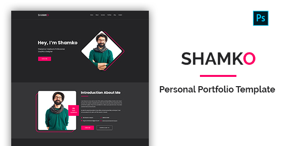 Download Shamko – Personal Portfolio PSD Template Nulled 