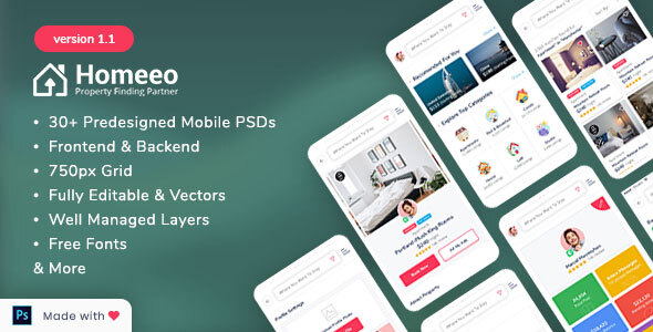 Download Homeeo – Booking and Rental Mobile PSD Nulled 