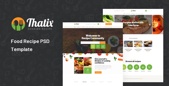 Download Thatix – Food Recipe PSD Template Nulled 