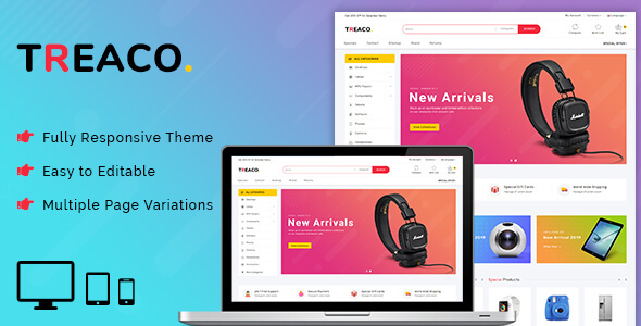 Download Treaco – Multipurpose E-commerce Opencart 3 Theme Nulled 
