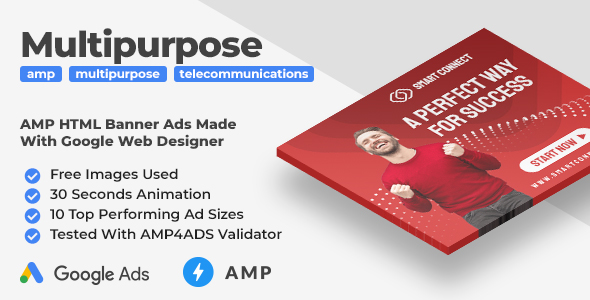 Download Smart Connect – Multipurpose Animated AMP HTML Banner Ad Templates (GWD, AMP) Nulled 