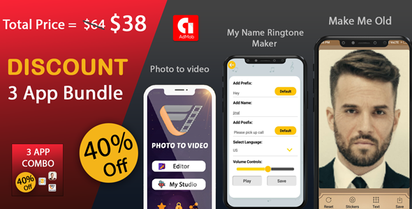 Download 3 app android source code bundle, combo,pack Nulled 