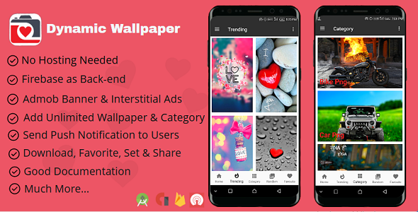 Download Dynamic Wallpapers Android App With Firebase Back-end Nulled 