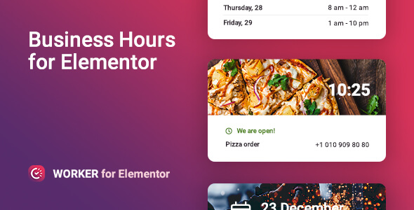 Download Business hours widget for Elementor – Worker Nulled 