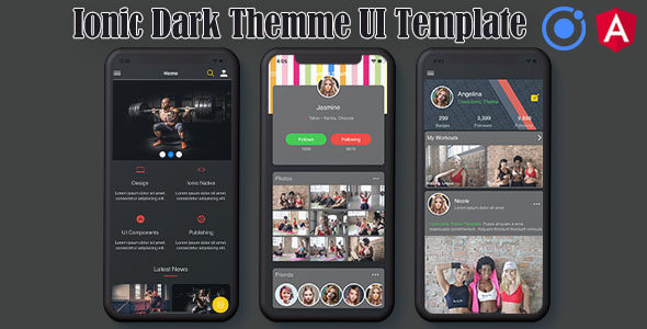 Download Ionic 5 / Angular 8 Dark UI Theme / Template App | Starter App Nulled 