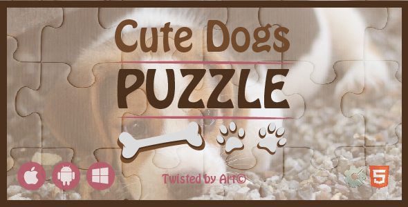 Download Cute Dogs Puzzle • HTML5 + C2 Game Nulled 
