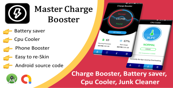 Download Master Charge Booster Android app | Cpu Cooler | Battery Saver | Admob Ads Integrated Nulled 