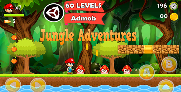 Download Super Jungle Adventures-Platformer Controller Game Kit Nulled 