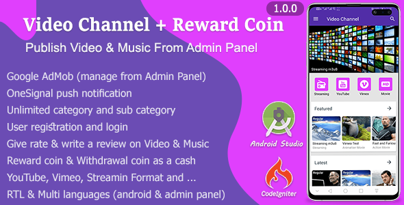 Download Video Channel + Reward Coin Nulled 
