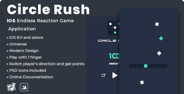 Download Circle Rush | iOS Endless Reaction Game Application Nulled 