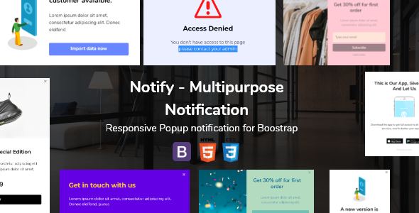 Download Notify – Multipurpose Notification for Bootstrap Nulled 