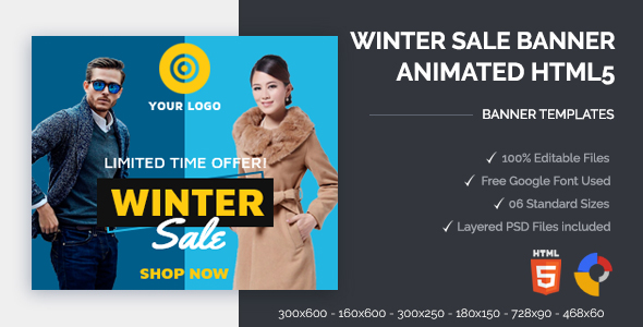 Download Winter Sale Banners Animated HTML5 Banner Ads (GWD) Nulled 
