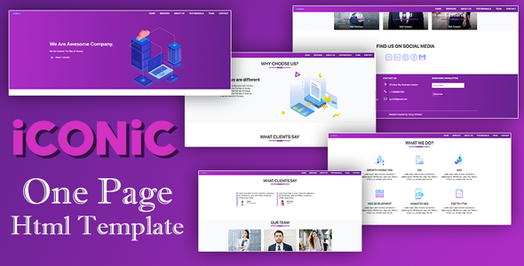 Download Iconic – One Page Html5 Css Bootstrap Responsive Template Nulled 