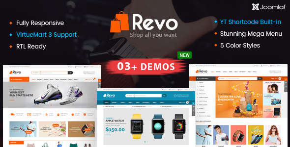 Download Revo – Multipurpose eCommerce VirtueMart 3 Joomla Template Nulled 