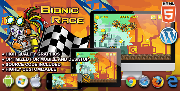 Download Bionic Race – HTML5 Running Game Nulled 