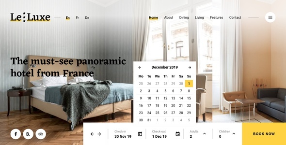 Download LeLuxe – Hotel WordPress Theme Nulled 