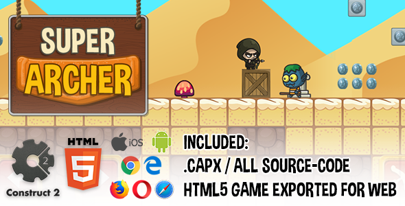 Download Super Archer HTML5 Platform Game – Construct 2 (.capx + source-code) Nulled 