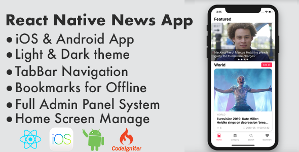 Download React Native News / Blog / Magazine Full Application Nulled 