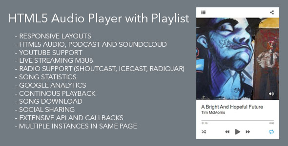 Nulled HTML5 Audio Player with Playlist free download