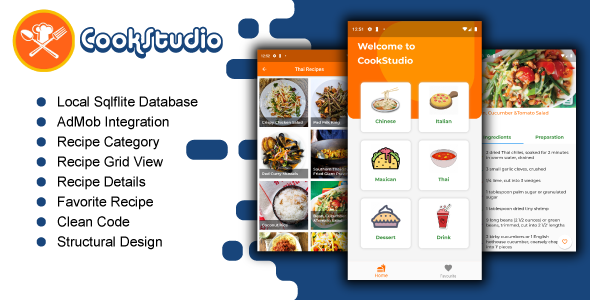 Download Cookstudio-Recipe App By Flutter With AdMOb Nulled 