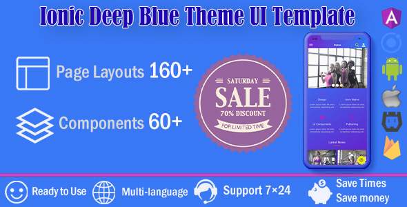 Download Deep Blue /Ionic 4 / Angular 8 UI Theme / Template App | Starter App Nulled 