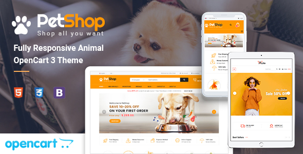 Download PetShop – Responsive Pet Store OpenCart 3 Theme Nulled 