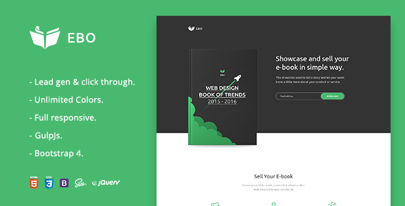 [Download] Ebo – Ebook Landing Page  HTML Template 
